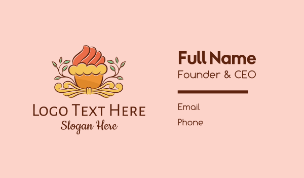 Organic Cupcake Shop  Business Card Design Image Preview