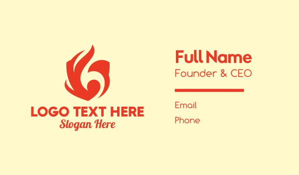 Red Flame Shield Business Card Design Image Preview