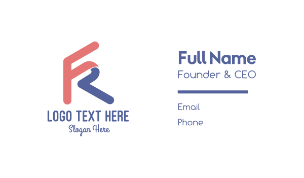 Letter FR Gaming Business Card Design Image Preview