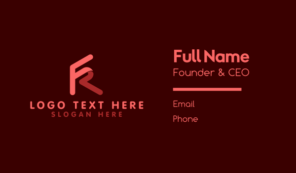 Letter FR Gaming Business Card Design Image Preview