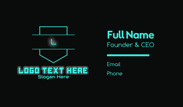 Blue Neon Futuristic Glowing Lettermark Business Card Design Image Preview