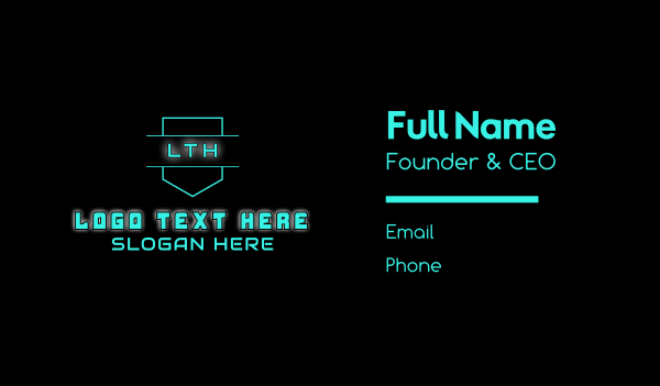 Blue Neon Futuristic Glowing Lettermark Business Card Design Image Preview