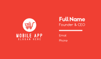 Modern Orange Shopping Cart Business Card Image Preview