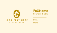 Cursive Gold Letter F Business Card Image Preview