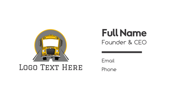 Yellow School Bus Business Card Design