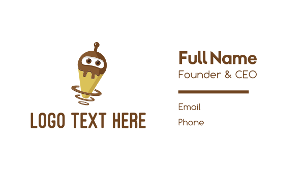 Robot Chocolate Ice Cream Business Card Design Image Preview