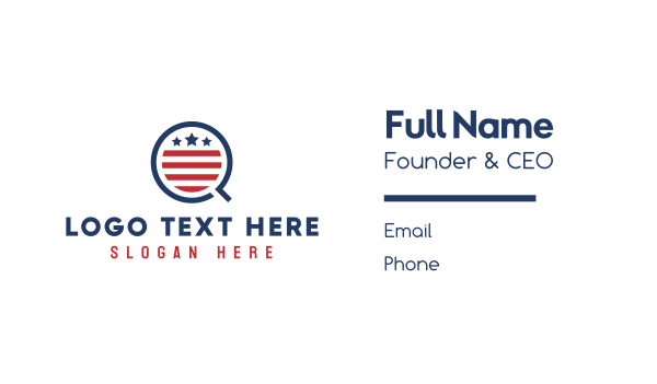 American Q Flag  Business Card Design Image Preview