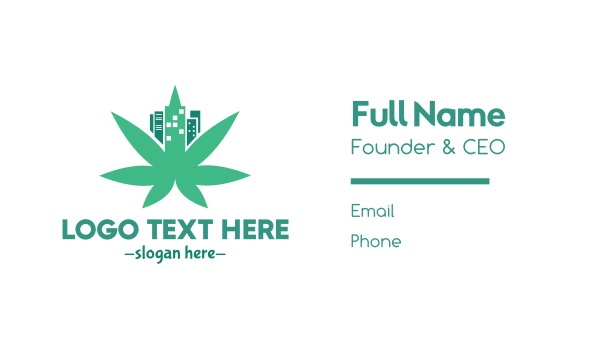 Cannabis City Leaf Business Card Design Image Preview