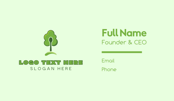 Green Spoon Tree Business Card Design Image Preview