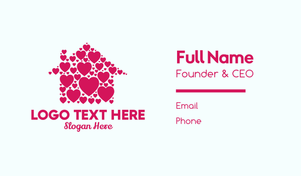 Cute Heart House  Business Card Design Image Preview