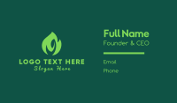 Green Natural Flame  Business Card Design