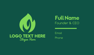 Green Natural Flame  Business Card Image Preview