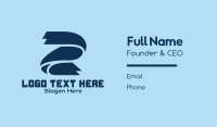 Blue Cyber Number 2 Business Card Design Image Preview
