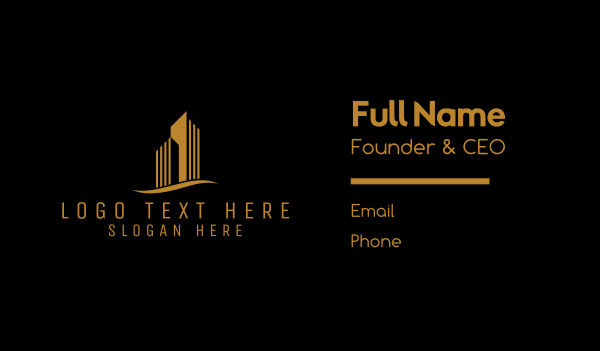 Gold Building Architecture Realty Emblem Business Card Design Image Preview