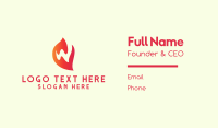 Letter W Startup Flame Business Card Image Preview