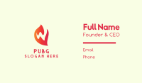 Letter W Startup Flame Business Card Image Preview