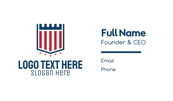 American Castle Shield Business Card Design Image Preview