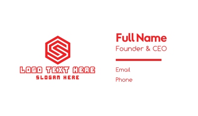 Red S Polygon Business Card