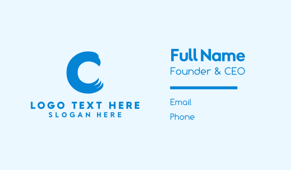 Blue Eagle Letter C Business Card Design Image Preview