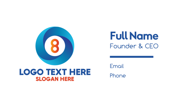Blue Ring Number 8 Business Card Design Image Preview
