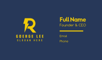 Yellow Thunderbolt Letter R  Business Card Image Preview