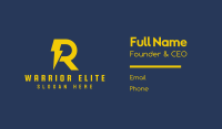 Yellow Thunderbolt Letter R  Business Card Image Preview