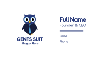 Cute Blue Owl Business Card Image Preview