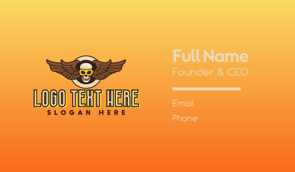 Goggle Skull Wing Business Card Design Image Preview
