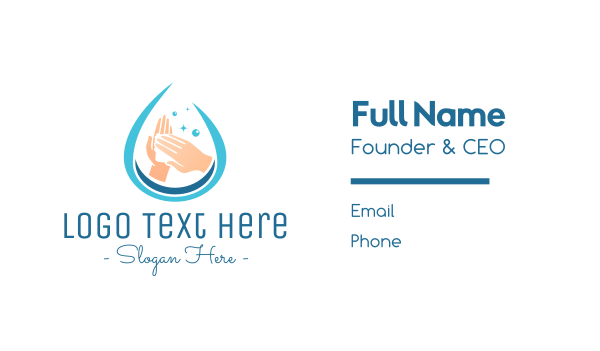 Clean Hand Wash Drop Business Card Design Image Preview