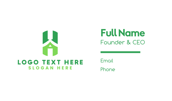 Green Developer Letter H Business Card Design Image Preview