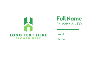Green Developer Letter H Business Card Image Preview