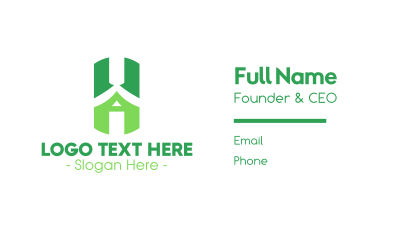Green Developer Letter H Business Card