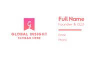 Pink Flag Lettermark Business Card Image Preview