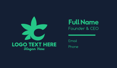 Marijuana Cannabis Letter C Business Card
