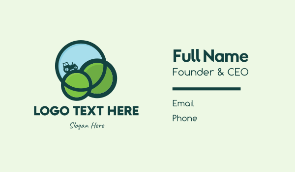 Green Eco Tractor Farming Business Card Design Image Preview