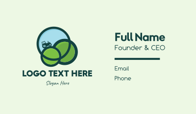 Green Eco Tractor Farming Business Card Image Preview