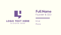 Purple Chat Letter L Business Card Image Preview