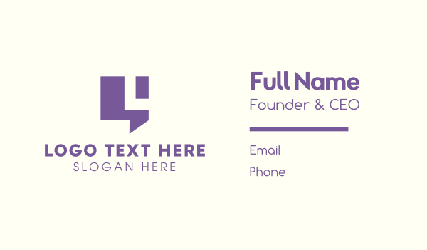 Purple Chat Letter L Business Card Design Image Preview