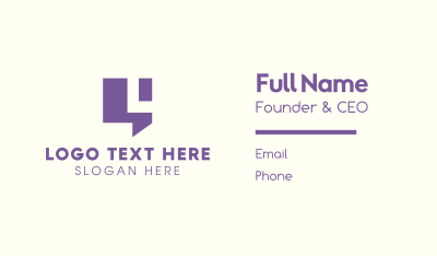 Purple Chat Letter L Business Card Image Preview