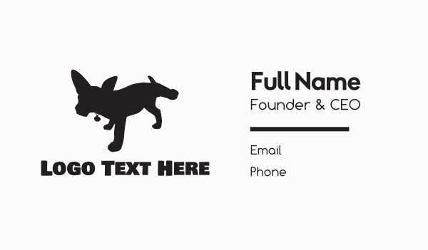 Black Dog Silhouette Business Card Design