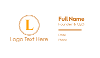 Gold Text Circle Business Card Image Preview