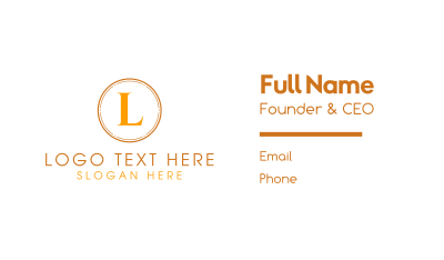 Gold Text Circle Business Card Image Preview