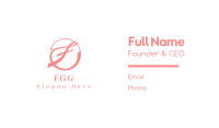 Pink Cursive F Business Card Image Preview