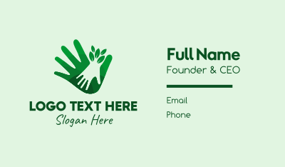 Green Natural Hands  Business Card