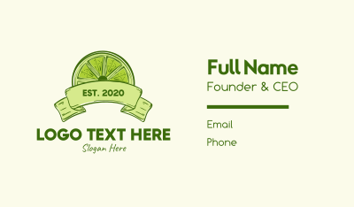 Rustic Green Lime Slice Business Card Image Preview