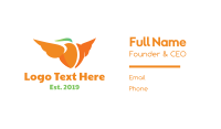Flying Orange Peach Business Card Design