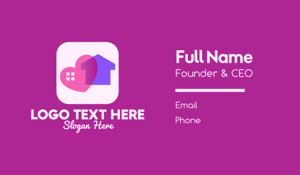 Heart House App Business Card Design Image Preview