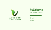 Green Natural Letter V   Business Card Design