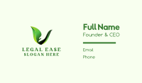 Green Natural Letter V   Business Card Design