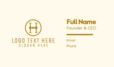 Gold Jewelry Letter H  Business Card Image Preview